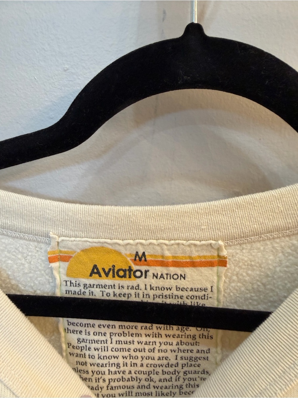 Aviator Nation Cream Rainbow Stripe Crop Sweatshirt & Joggers - Picture 4 of 6